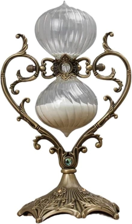 Hartvormige Zandloper - Tijd Timer - Decoratie Thuis - 30 Minuten Timer - 165 x 27 cm - Brons