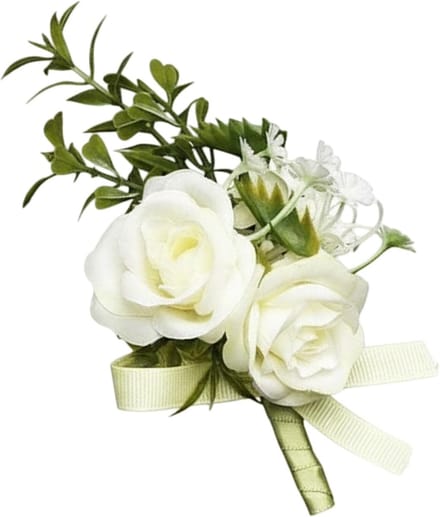 Bruidegom Corsage - Bruidsaccessoire - Feestelijke Ceremonie - Natuurlijk Uiterlijk - 7x12 cm