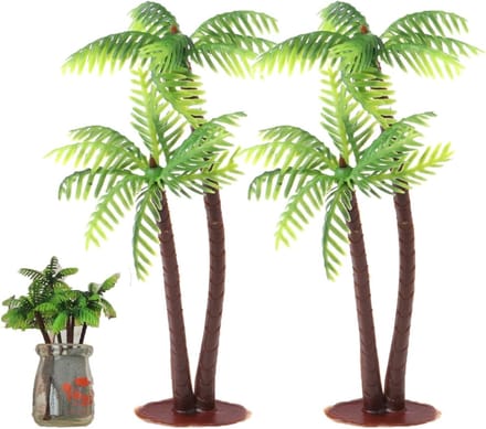 Miniatuur Kokosnootbomen Set van 2, Perfect voor Modelbouw, Landschapsdecoratie en Interieurstyling