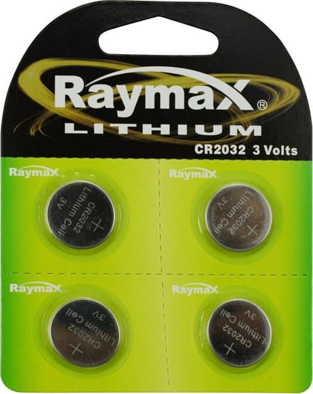 Raymax Lithium knoopcel CR2032 - 3V - 4 stuks - veelzijdig gebruik