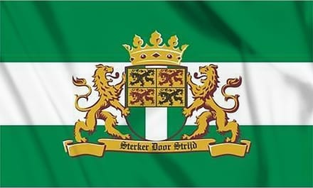 Vlag Rotterdam met leeuw