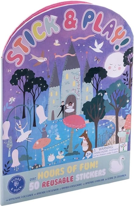 Floss & Rock Stickerboek met herbruikbare stickers, Zwanenmeer - 27,5 x 21,5 x 1 cm - Multi