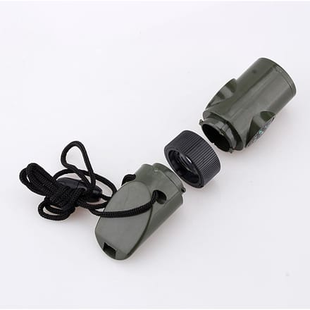Nieuw 7 in 1 Camping Survival Fluitje Kompas Thermometer Zaklamp Vergrootglas Kit gray