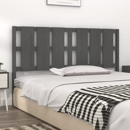 vidaXL - Hoofdbord - 165,5x4x100 - cm - massief - grenenhout - grijs