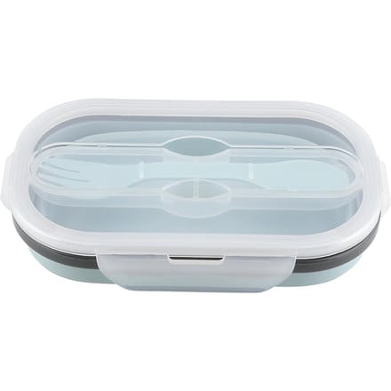 Voedselkwaliteit Silicone Opvouwbare Lunchbox Draagbare Rechthoekige Voedselbewaarcontainer (Blauw) gray