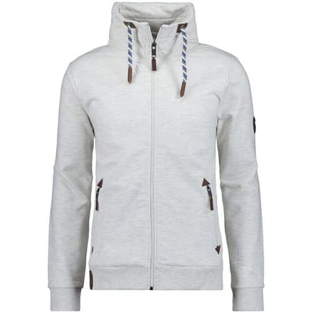 Ragman Vest High Neck Drawstring Sweat Cardigan Zip Grijs Melange / male