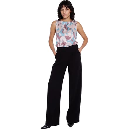 Vrouwelijke broek met hoge taille en plooien Nife