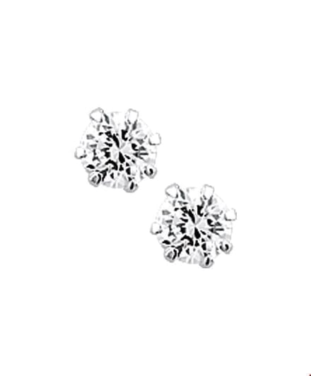 TFT Oorknoppen transparant Zirkonia Zilver Glanzend 4,5 mm