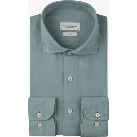 Profuomo Overhemd Linnen Blauw - Maat 40 - Heren - Overhemden Casual