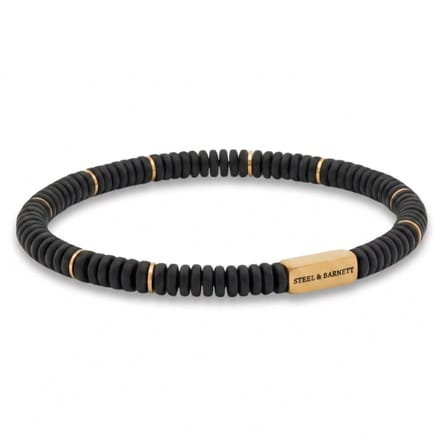 STEEL & BARNETT - Kralenarmband Heren - Two Tone - Onyx - Maat S