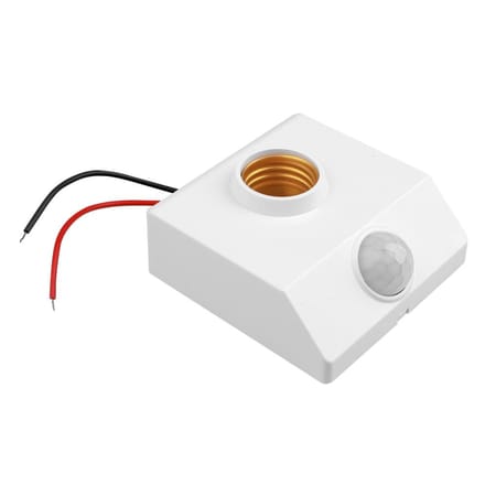 Base de lampe à capteur infrarouge humain E27, capteur de mouvement PIR, interrupteur de Base d'ampoule, capteur de corps humain, contrôleur marche/arrêt, lampe à économie d'énergie LED pour couloir et escaliers 1PCS white