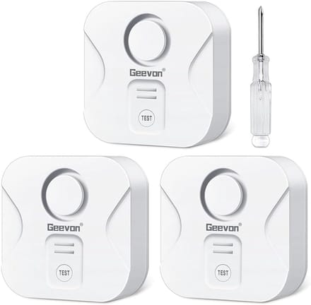 Watermelder - Watersensor Alarm - Lekkage Detectie - 100 dB Luid Geluid - 3 Stuks - Wit