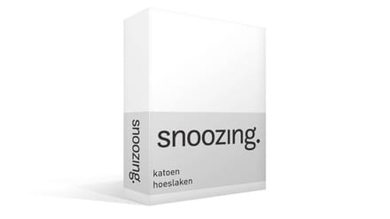Snoozing - Katoen - Hoeslaken - Eenpersoons - 90x220 cm - Wit