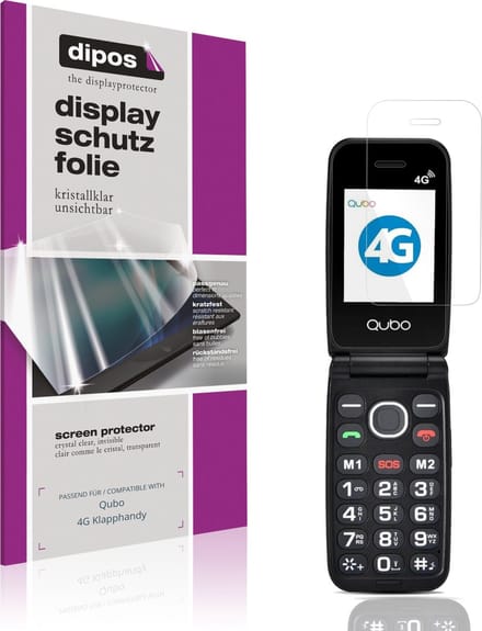 dipos – 4x Beschermfolie geschikt voor Qubo 4G Klapphandy | Krasbestendige & heldere Screenprotector Ultra-Thin