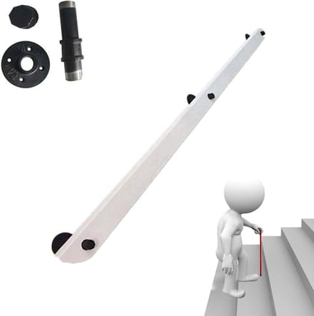 Houten Leuning - Traphek - Veilig Traplopen - Sterke IJzeren Beugels - 80cm - Wit
