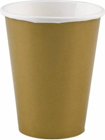 Gouden Partybekers 250ml - 8 Stuks