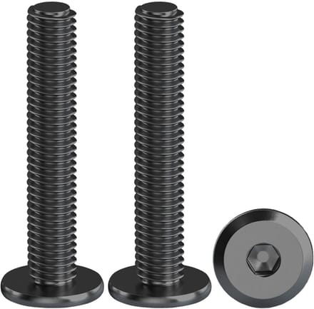 20 Stuks M6 Hexagon Socket Schroeven met Platte Kop - RVS Zwart Geoxideerd voor Meubelassemblage en Houtbewerkingsprojecten