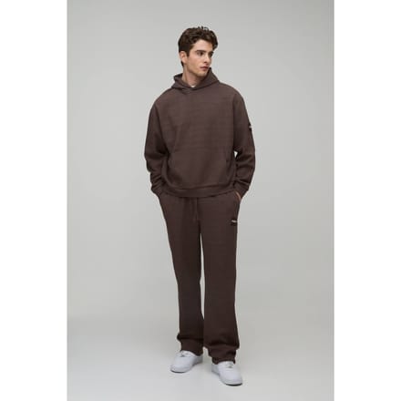 Oversized Boxy Wafel Capuchon Trainingspak | Dark Brown | Size Medium