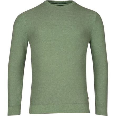 Baileys Trui Two-Tone Jacquard Crew Neck Allover Plated Olive Green Melange / male