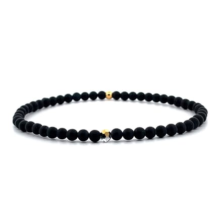 IbizaMen - heren armband - matte onyx - gold - 4mm - 21cm