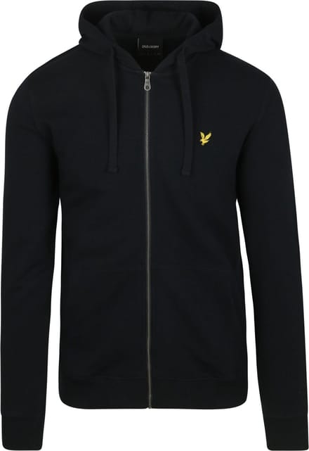 Lyle & Scott Loopback katoenen hoodie met volledige ritssluiting - marineblauw