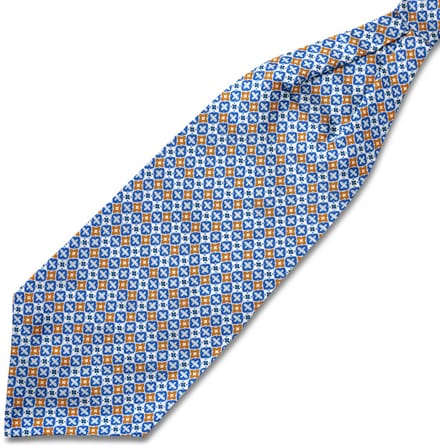 Virtuo | Blauw met bruine zijden stropdassjaal