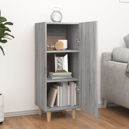 vidaXL - Dressoir - 34,5x34x90 - cm - bewerkt - hout - grijs - sonoma - eikenkleurig