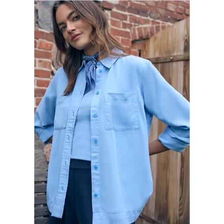 Overhemdblouse in effen kleur
