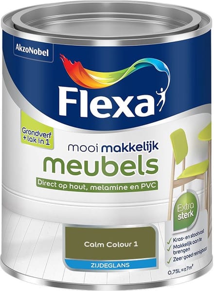 Flexa - Mooi Makkelijk Meubels Zijdeglans - Calm Colour 1 - Mengverf - 750 Ml
