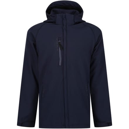 Regatta Heren Repeller gevoerd Soft Shell jack met capuchon (Marine)