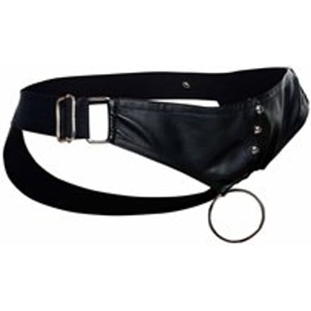 Mob Eroticwear Dngeon Cockring Jockstrap Black