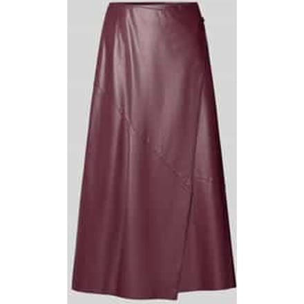 Midirok in leerlook in asymmetrisch design