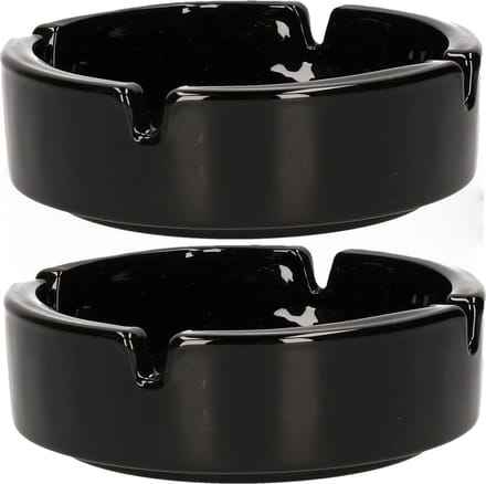 Luminarc Asbak - 4x - D11 cm - zwart - keramiek
