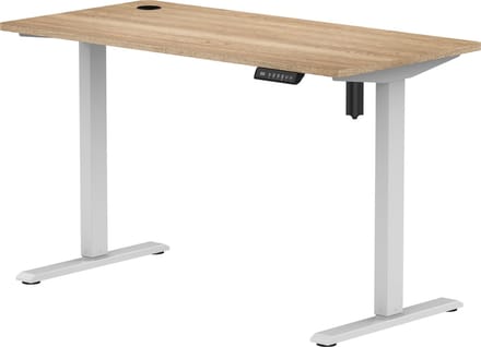Elektrisch Verstelbaar Zit-Sta Bureau compact 118 x 60 cm | Wit – Vintage Eiken | Hoogte 72 – 118 cm | Stabureaus.nl®