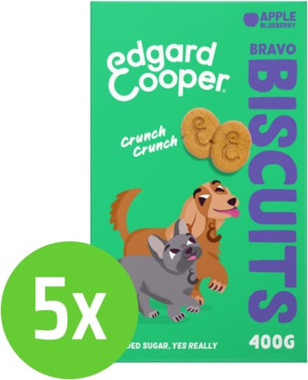 Edgard & Cooper Biscuit Apple 400 gr - hondensnack - 5 verpakkingen