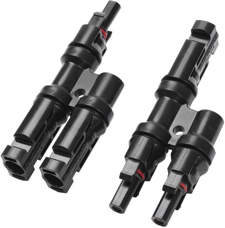 SolidKeus - Solar Panel Verbinding Adapter, 2 naar 1T Tak Parallel Adapter, Waterproof