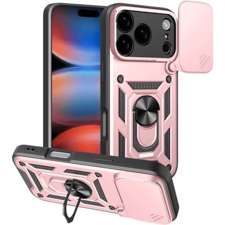 CaseBody Apple iPhone 17 Pro Max Shield Case met Camera-schuif Roze