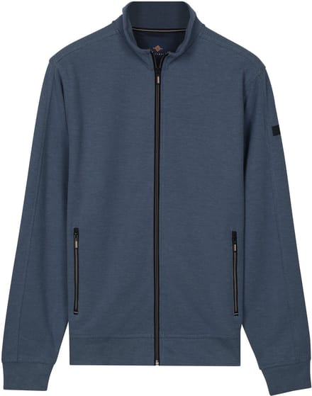 Baileys Vest Two-Tone Jacquard Sweat Zip Riviera Blue / male