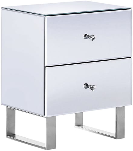NESLE - Nachtkastje - Zilver - Glas