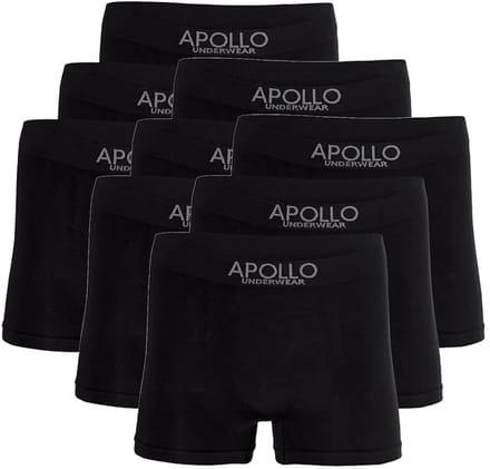 Apollo heren boxershorts - naadloos - maat M - 9-pack - zwart