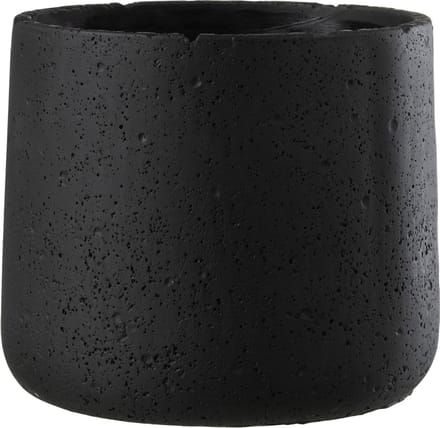 J-Line bloempot Potine - cement - zwart - large - Ø 19 cm