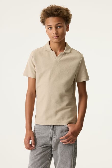 regular fit poloshirt met structuurpatroon