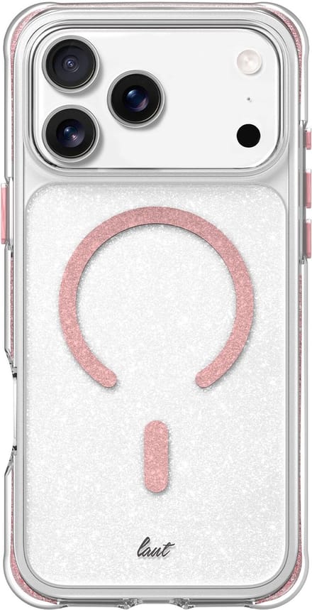 LAUT AERO SPARKLE iPhone Hoes – Crystal Clear met Glinsterend Effect & 6m Valbeveiliging | MagSafe Compatible | Apple iPhone 17 Pro Max