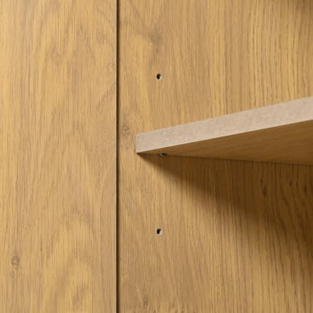 Sideboard - 140x40x75 cm wit - verstelbare plank (3 niveaus) - metalen poten - 2 deuren & 3 laden