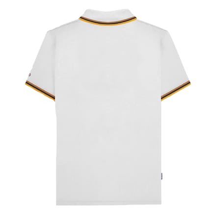 Lambretta Heren SS25 Triple Tipped Groot & Lang Poloshirt (Wit/Tabak/Navy/Goud)