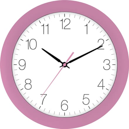 Tijdsein gestuurde wandklok, oud roze