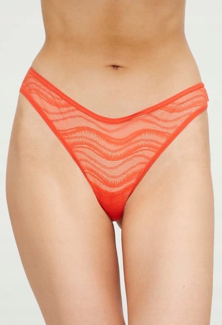 Calvin Klein - Dames String - Kant - Rood - Maat M