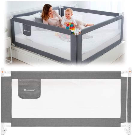 Springos Bedhek - Kinderbedhekje - Beschermingshek - Valbescherming - Opvouwbaar - 200 CM
