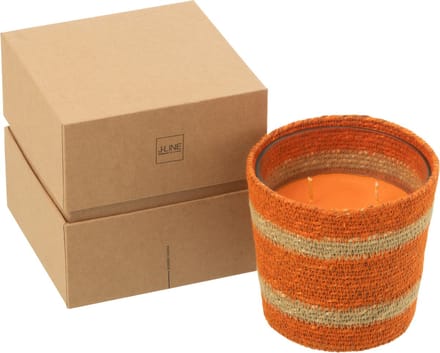J-Line geurkaars Mand - Vanilla Escape - oranje - small - 45U