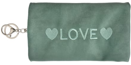 Clayre & Eef Toilettas Dames 19x11 cm Groen Synthetisch Hartjes